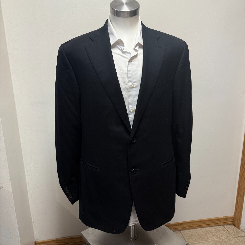 CANALI 1934 Travel Black Fine Zephyr Weave Sport Coat Jacket 42 L White Label